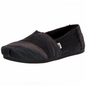 TOMS Women’s 8.5 Slip-On Shoe - Black, Blue, Brown, Taupe. Faux Fur Cozy & Comfy